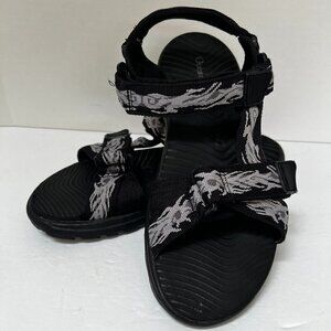 Ocean Pacific Black/Grey Sandals Adjustable Hook‎ & Loop Straps Men's Size 8